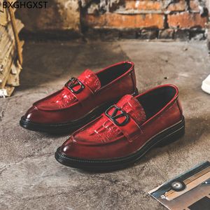 Kleding schoenen schoenen voor man zwarte trouwschoenen mannen bruin platform heren lederen schoenen Italiaanse loafers chaussure de homme sapato 230817