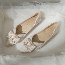 Robe chaussures chaussures simples femmes 2024 printemps plat pointu style coréen mode simple classique cuir souple confortable