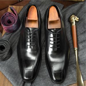 Robe chaussures Sipriks marron foncé Oxfords hommes en cuir véritable décontracté tenue d'affaires élégant noir gentleman à lacets mariage