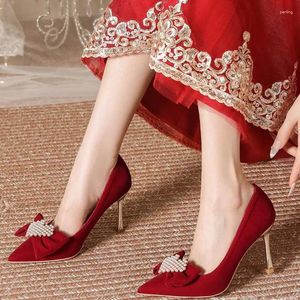 Geklede schoenen maat 30-44 Bruiloft Rood Hartvormig Puntig Dunne hoge hak Bruid Bruidsmeisje
