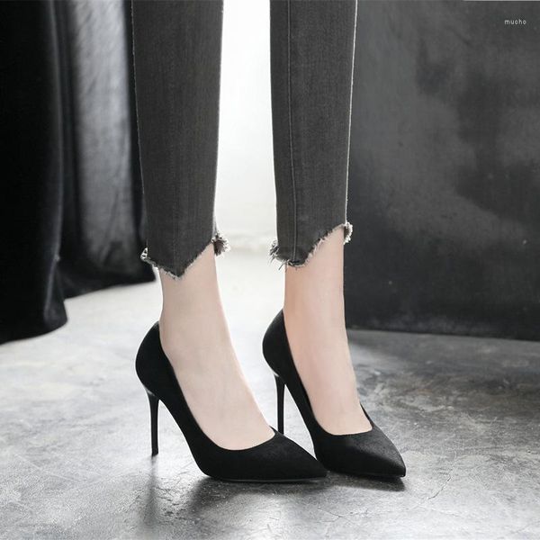 Robe chaussures petite taille 31-43 noir talons hauts talon aiguille bureau pointu femmes pompes sexy fête