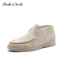 Chaussures habillées Sourire CircleSpring Femmes En Cuir Véritable Nude Appartements Casual Chaussures Slip-On Penny mocassins Automne Dames Lazy chaussures 230630