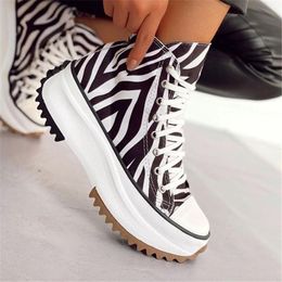 Kleid Schuhe Sneaker für Frauen Zebra Plattform Leinwand Mode Frau Sport Casual Vulkanisierte Weibliche Chaussure Femme 221203