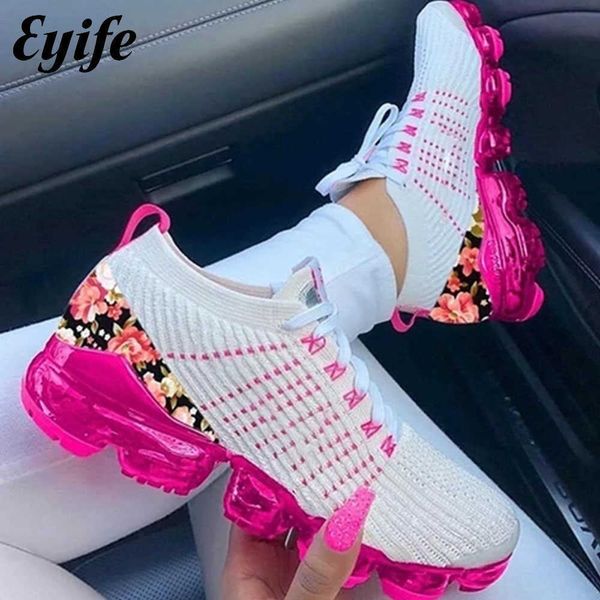 Zapatos de vestir Zapatillas de deporte para mujer 2023 Primavera Nuevas damas florales transpirables con cordones Zapatos casuales 35-43 Zapatos de gran tamaño para correr y caminar J230806