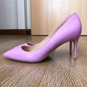 Robe chaussures solide violet mat femmes talons aiguilles OL pompes formelles dames élégantes mariage grande taille 43 44 45