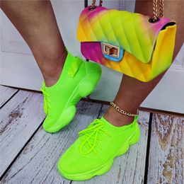 Zapatos de vestir Sorphio Tamaño grande 35-43 Señoras Cozy Fluorescente Verde Zapatos Mujeres Transpirable Casual Zapatillas Mujer Primavera Verano Zapatillas 230715