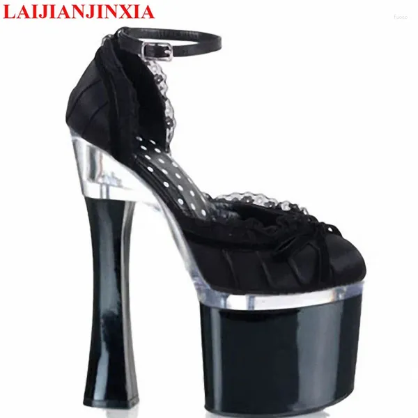 Chaussures habillées Offre spéciale Plate-forme de sangle de cheville classique Femmes 18 cm Super High Heel Wedding / Party Pole Dance