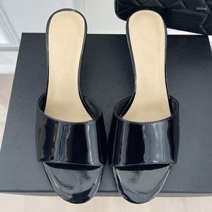 Zapatos de vestir Spenneooy Moda de verano Negro Elegante Toe Pearl Pearl Heel Shose Fiesta de mujeres Partido de la mujer Slingbacks altos tacones