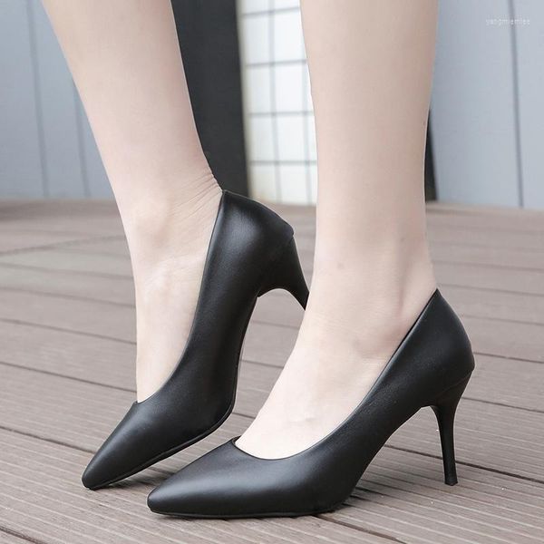 Zapatos de vestir primavera y otoño negro 3cm/5cm/7cm tacones de tacones de tacones de aguja