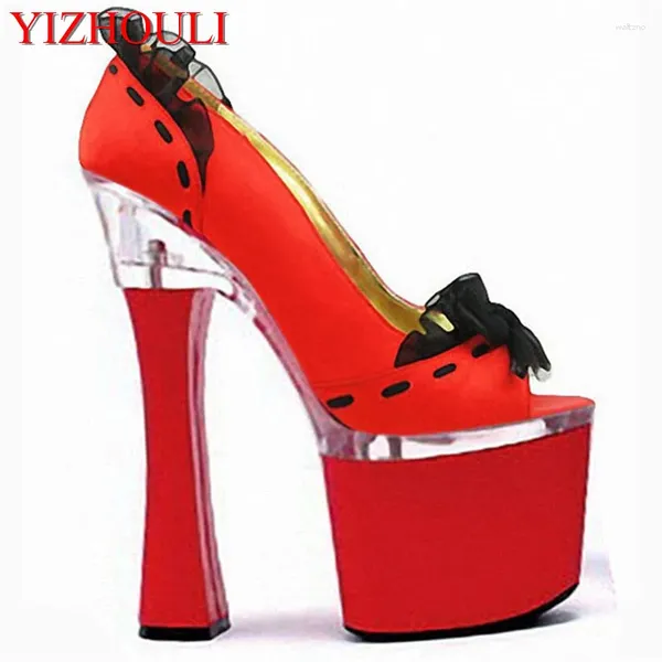 Chaussures habillées Plate-forme d'automne printemps Femmes Pu Leather Open Toe Ultra 18cm Night Club High Heel Wedding