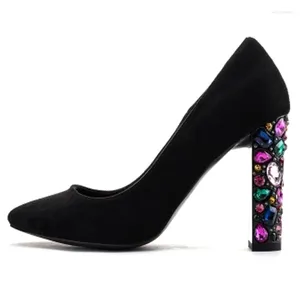 Nette schoenen Lente Multi-strass verfraaid Dikke hakken Mary Janes-pumps Dames Slingback Kristallen gesp Lolita Party Diamond