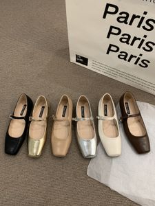 Tête carrée peu profonde bouche simple chaussure femme 2023 Nouveau printemps et automne version coréenne douce style fée épais talon mary jane chaussures 230427