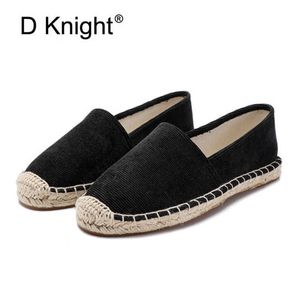 Jurk schoenen lente zomer dames loafers riet hennep straf visser platte hakken canvas schoenen espadrilles vrouw luie platte zapatos mujer big size g230130