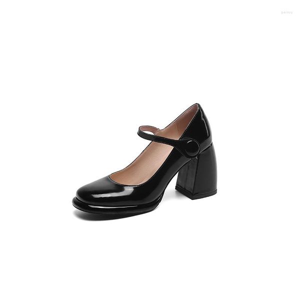 Zapatos de vestir con punta cuadrada, plataforma impermeable, zapatos de tacón alto grueso para Mujer, Zapatillas de moda para Mujer, elegante correa con hebilla Mary Jane