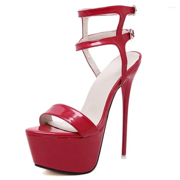 Zapatos de vestir Star Luxury Women's Red Shiny Sole Tacones altos Marca 12 cm Fiesta sexy Punta redonda Boda Chaussure Femme