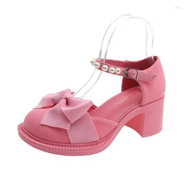 Zapatos de vestir estilo estrella de lujo de dos piezas de dos piezas bombas de verano hebillas tacones gruesos correa de tobillo calzado damas sandalias de marca negra rosa