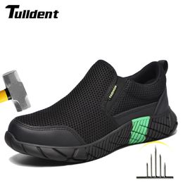 Kledingschoenen stalen teen veiligheid voor mannen damesslip resistent veiligheidswerk sneakers lichtgewicht onverwoestbare composiet man 230329