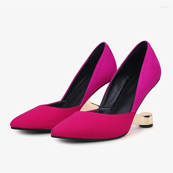 Chaussures habillées étrange talon femmes pompes bout pointu talons hauts daim gladiateur Stiletto mariage dames concepteur Valentine chaussure