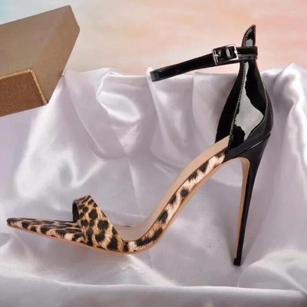 Chaussures habillées élégantes Leopard Patent Le cuir talon