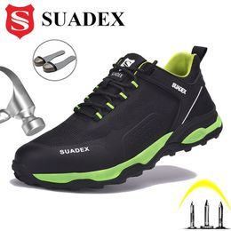 Zapatos de vestir SUADEX Safety Men AntiSmashing Steel Toe Boots Zapatillas de trabajo indestructibles Transpirable Compuesto EUR Tamaño 3748 230329