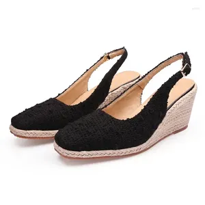 Dress Shoes Summer Fashion High Heel Women Party Ladies Wedges 8 cm puntige teenpompen Zwart Wit Big Size 42 DX086