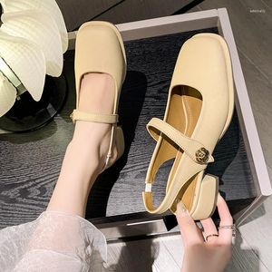 Dress Shoes Summer Mary Jane Fashion Sandals Women 2023 Mid Heels Dikke Designer Slingback Pumps Party Sexy Femme Zapatos