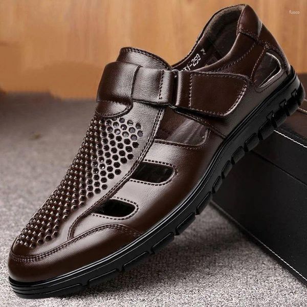 Chaussures habillées sandales en cuir masculin d'été mode respirant et confortable entreprise décontractée antidérapante