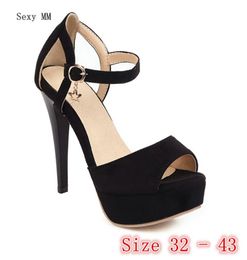 Dress Shoes Summer Pumps Women Peep Toe High Heel Party Platform Sandalen Vrouw Heel Small Plus Size 32 33- 40 41 42 433376977