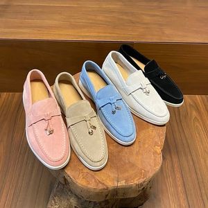 Kledingschoenen Zomerwandeling pure zachte zool comfortabele loafers een platte damesschoenen met franjes leer kasjmier enkele 230826