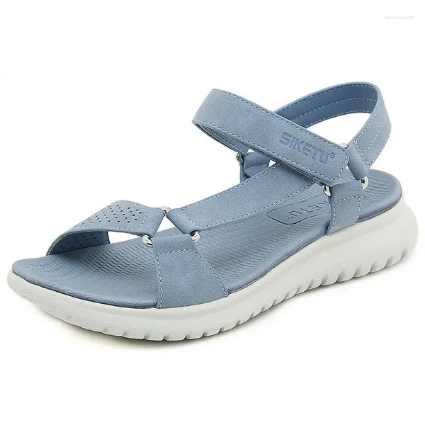 Zapatos de vestir de verano para mujer, plataforma de 2,5 cm, tacones altos de 4cm, sandalias con gancho, cómoda costura para mujer, cuñas de ventilación de aire, planos informales