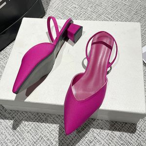 Chaussures habillées été femmes talons hauts bout pointu sandales peu profondes chaussures talon bas dos chaussures à bretelles femmes pompes Zapatos Mujer taille 34 ~ 43 230718