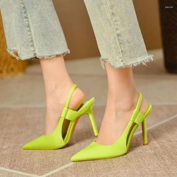 Robe chaussures été femmes talons hauts sandales élégant luxe tendance mode sexy fête banquet pôle danse latine rose jaune 2023