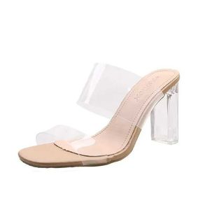 Chaussures habillées Summer Womens Pumps Sandals PVC Jelly Slippers Open Talons ouverts Perspex transparent H240527 L7D4