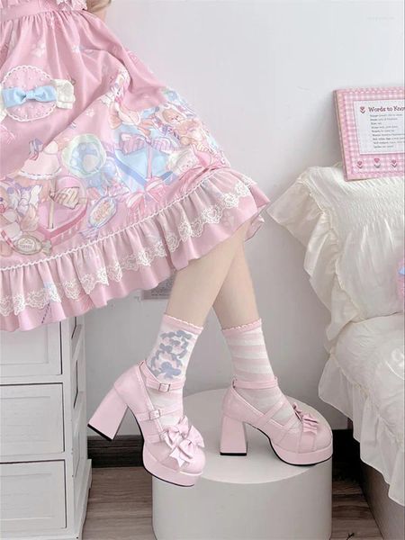 Zapatos de vestir dulce anime jk niñas lolita harajuku chica plataforma goth cosplay kawaii loli tacón alto 9 cm princesa lindo