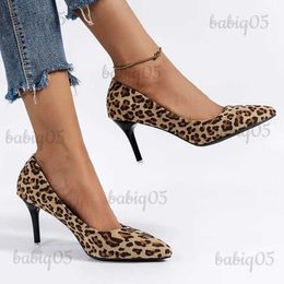 Chaussures habillées Sxey imprimé léopard talons hauts pompes femmes 2023 automne bout pointu chaussures de soirée à talons fins femme concepteur sans lacet chaussures habillées T231125