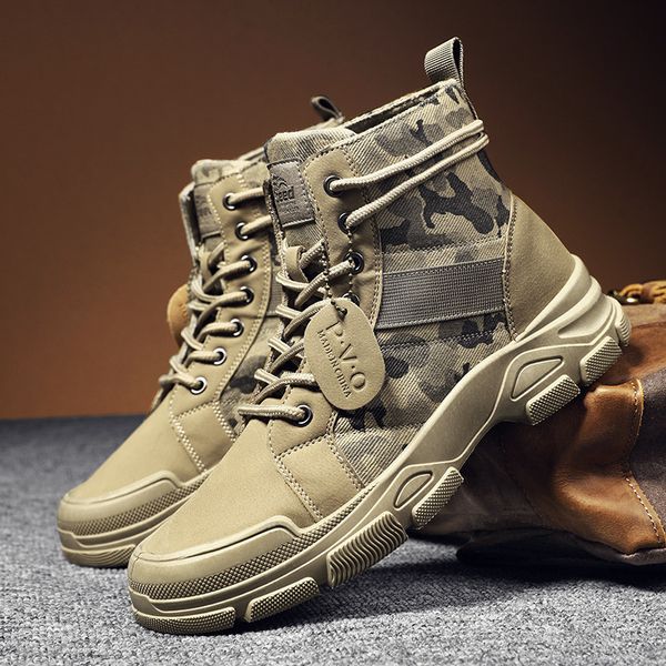Chaussures habillées Tactique Hommes Bottes Militaire Combat Camouflage Désert Hiver Mode Toile Antidérapant Randonnée Boot Zapatillas 230926