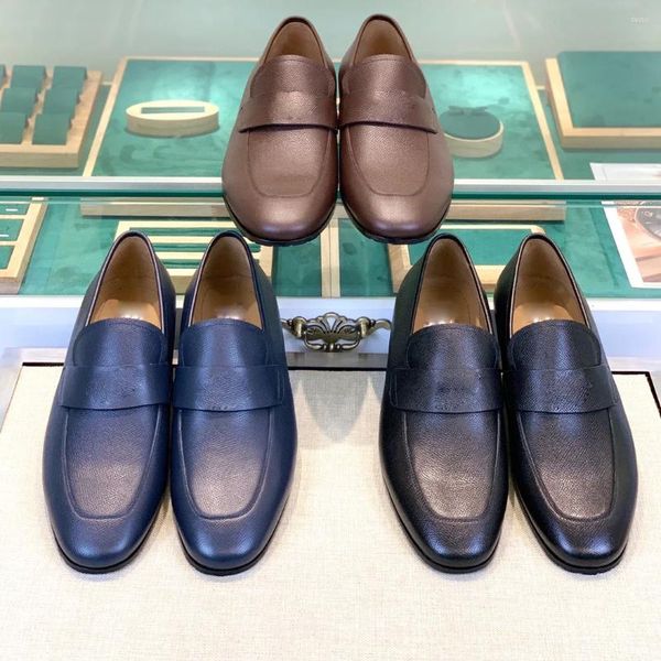 Chaussures habillées Le site officiel synchronise le style de fermeture classique du cuir pour hommes, luxueux et élégant