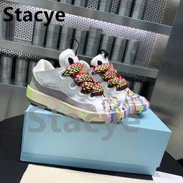 Chaussures Habillées Fond Épais Couleur Mixte Grande Taille 45 Casual Lacets Larges Patchwork Plat À Lacets Printemps Respirant Course Unisexe 230801