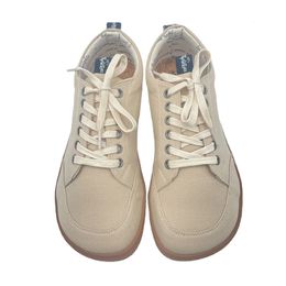 Nette schoenen Tipsietoes 2023 Natuurlijk canvas van 100% katoen, blote voeten, dameskanten sneaker met platte, zachte Zero Drop-zool, bredere neus, lichtgewicht 231024