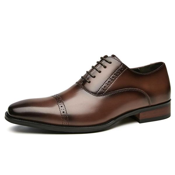 Chaussures habillées de qualité supérieure décent bureau hommes 2021 automne à lacets mariage homme en cuir formel affaires Oxford chaussure mâle