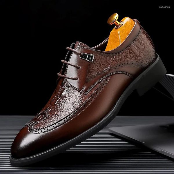 Zapatos De Vestir Tendencia Hombres Brogue Cordones Oxford Para Hombre Moda Juvenil Negro Marrón Hombre