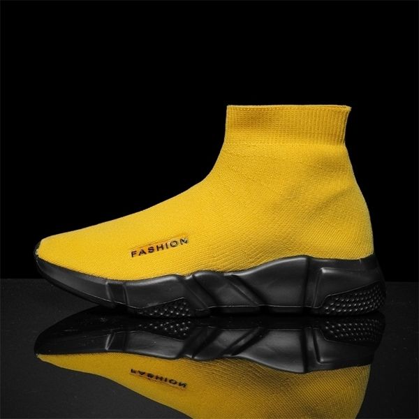 Zapatos de vestir Trend Men Running High Top Pareja Calcetines Zapatillas Outdoor Women Slip On Sports Soft Training Botas blancas Tamaño grande 220829