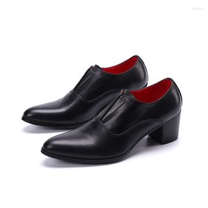 Zapatos de vestir Tendencias Hombres Cuero italiano Resbalón en Moda Mocasín Formal Masculino Punta puntiaguda para