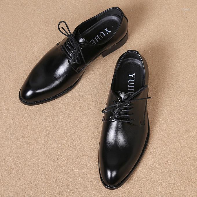 Zapatos de vestir Tríptico Clásico Oficial Hombres Militar Wingtip Derby Cuero de PU Traje elegante Negocios Oxford