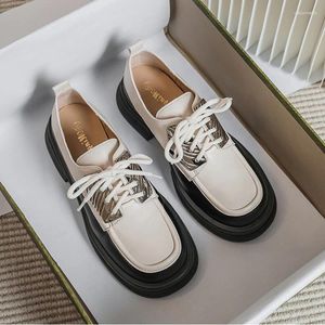 Kleding schoenen uniform klein leer vrouwelijk Brits meisje Japanse wilde zwarte retro mary jane lolita platform lage hakken