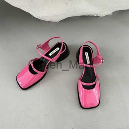 Zapatos de vestir sandalias rojas para mujeres vintage 2022 zapatos de verano sólidos de los pies de verano