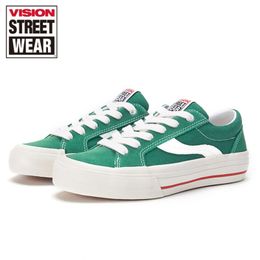 Zapatos de vestir Vision Street Wear Zapatillas de deporte Mujeres Moda Deportes Skateboarding Low Top Suede Canvas Unisex Skate Flats 231025