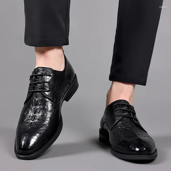 Zapatos de vestir waerta cuero hombres atar oxfords de lujo formal oxford consultorio masculino moquinsins homme