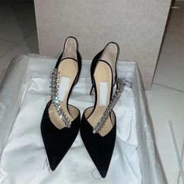 Dress Shoes Water Diamond Hoge Heel Dames 2024 Vroege voorjaar Poaled Thin Black Single