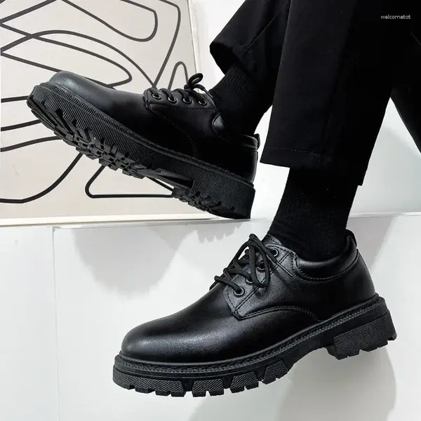 Chaussures habillées Mariage Summer Men's Business Casual Lace-Up Luxury Black Plus Taille